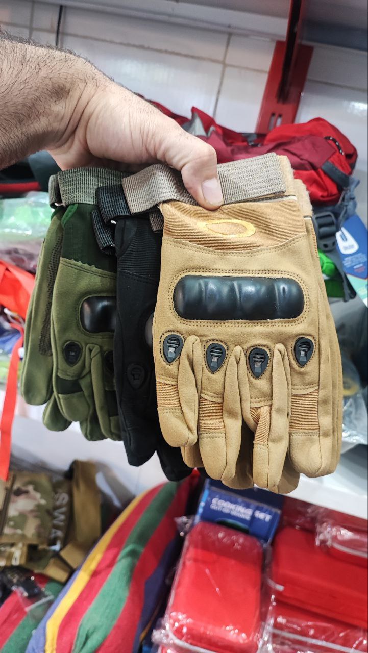 دستکش تمام پنجه اوکلی Oakley اصل | مدل تاکتیکال ورزشی در سه رنگ (سبز، مشکی، خاکی) - تصویر 4